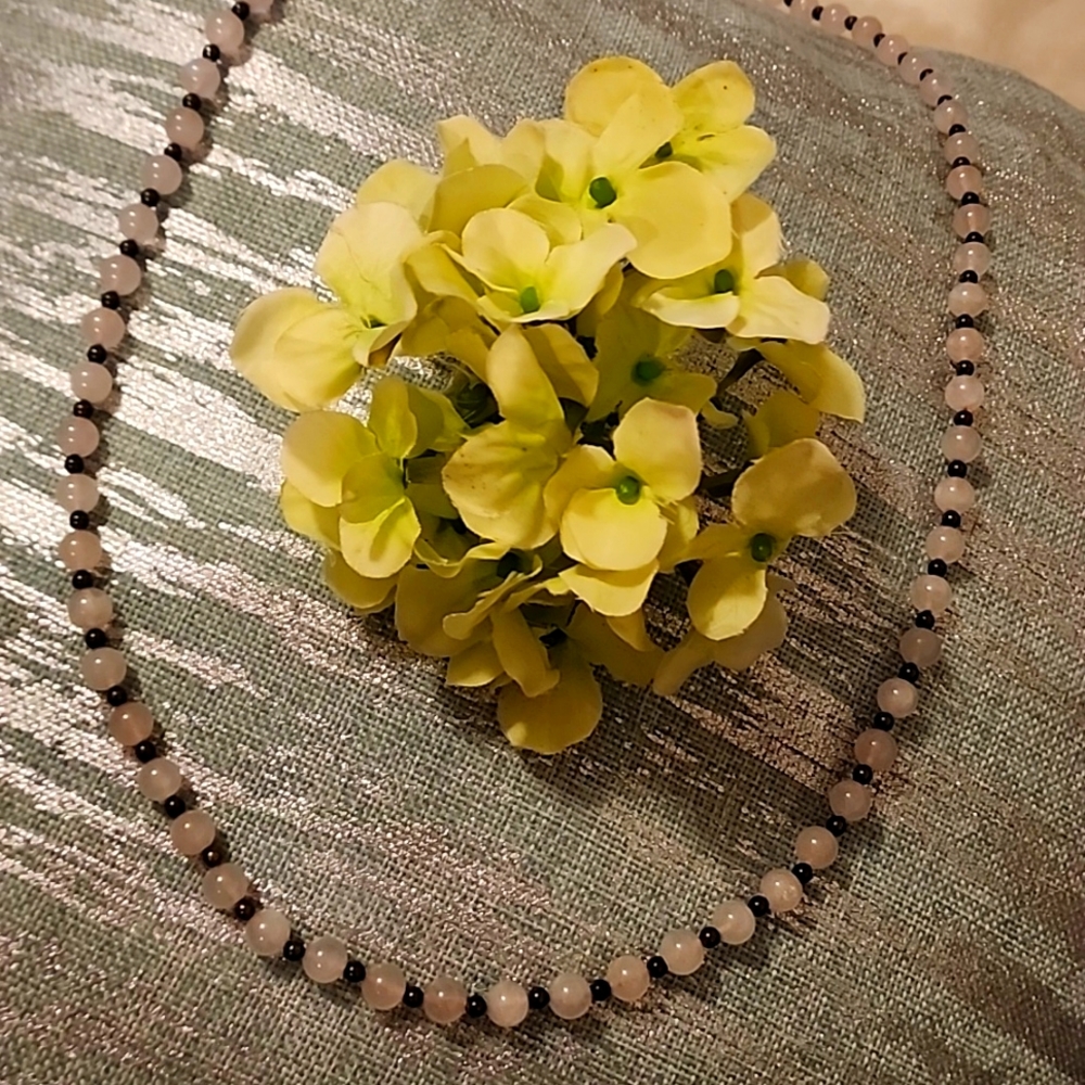 Beaded Blush/Black Necklace